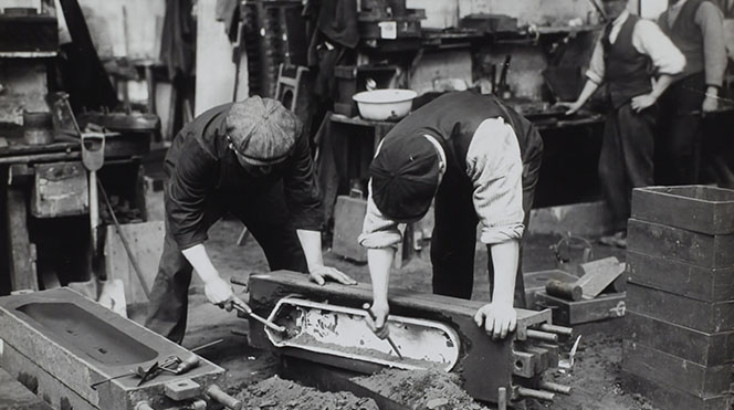 THE EVOLUTION OF INDUSTRIAL DESIGN, credit D. Napier & Son Ltd, 'Aero Engine in the Making', England, circa 1918